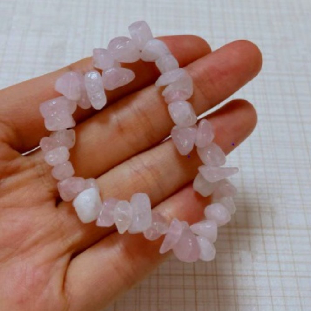 3x Barely Pink Single Strand  Stone  Bracelet